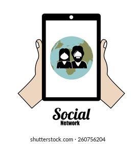 Social Network design over white background, vector illustration