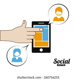 Social Network design over white background, vector illustration