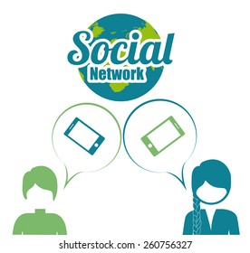 Social Network design over white background, vector illustration