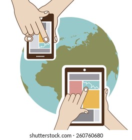 Social Network design over white background, vector illustration