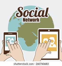 Social Network design over white background, vector illustration