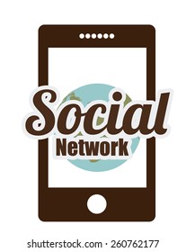 Social Network design over white background, vector illustration