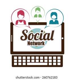 Social Network design over white background, vector illustration