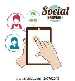 Social Network design over white background, vector illustration
