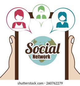 Social Network design over white background, vector illustration