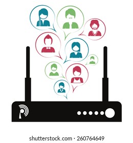 Social Network design over white background, vector illustration