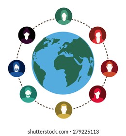 Social Network design over white background, vector illustration