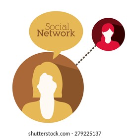 Social Network design over white background, vector illustration