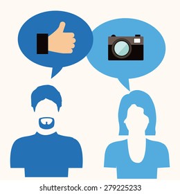 Social Network design over white background, vector illustration