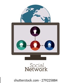 Social Network design over white background, vector illustration