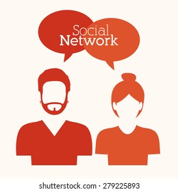 Social Network design over white background, vector illustration