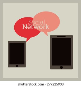 Social Network design over white background, vector illustration