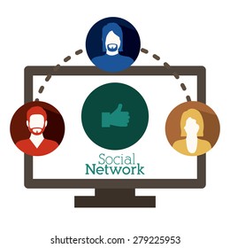 Social Network design over white background, vector illustration