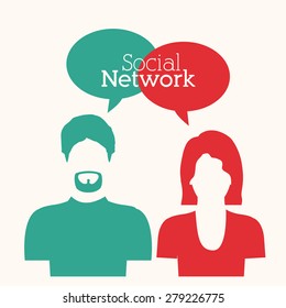 Social Network design over white background, vector illustration