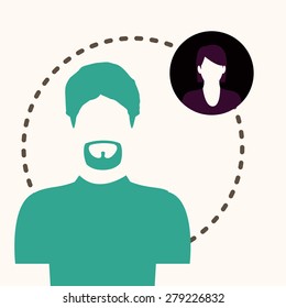 Social Network design over white background, vector illustration