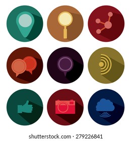 Social Network design over white background, vector illustration