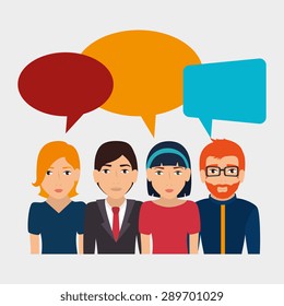 Social network design over white background, vector illustration.
