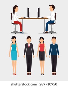 Social network design over white background, vector illustration.