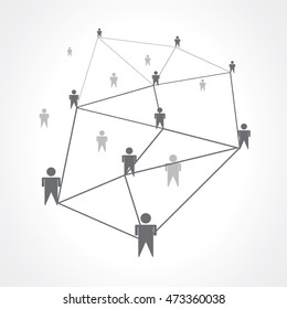 Social network design over white background