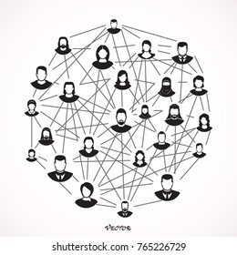 Social network design over white background, vector illustration