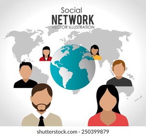 Social network design, vector illustration.