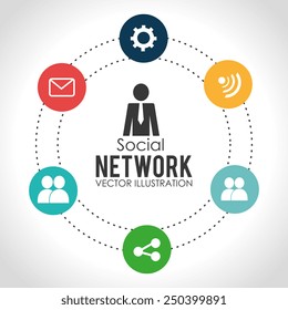 Social network design, vector illustration.