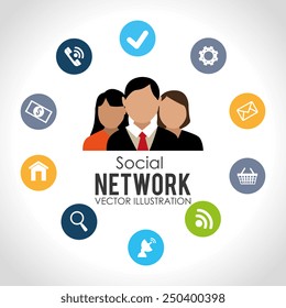 Social network design, vector illustration.