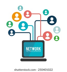 Social network design, vector illustration.