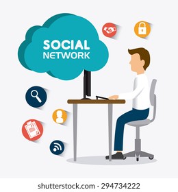Social network design, vector illustration eps 10.