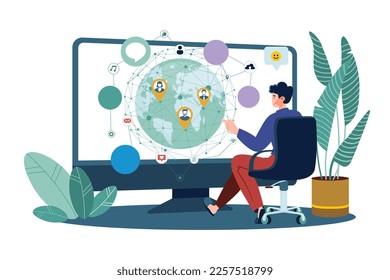 Social Network Developer Working On A Computer