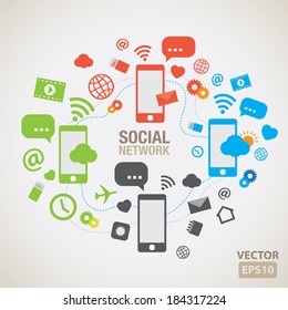 Social network element and icons vector