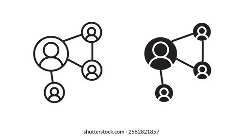 Social network filled and outlined icons vectors on white background