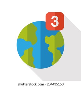 social network flat icon with long shadow