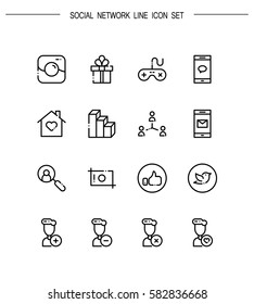 Social network flat icon set. Collection of high quality outline symbols for web design, mobile app. Social network vector thin line icons or logo.
