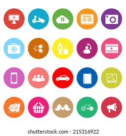 Social network flat icons on white background, stock vector