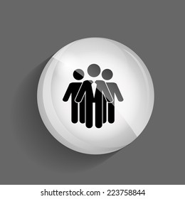 Social Network  Glossy Icon Vector Illustration