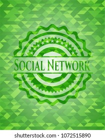  Social Network green mosaic emblem