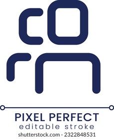 Social network group pixel perfect linear ui icon. Online community. Members. GUI, UX design. Outline isolated user interface element for app and web. Editable stroke. Poppins font used