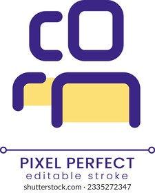 Icono de Ui de color RGB perfecto para el grupo de redes sociales. Comunidad en línea. Miembro. Elemento de línea simple rellenado. GUI, diseño UX para aplicación móvil. Pictograma aislado del vector. Trazo editable. Fuente de Poppins utilizada