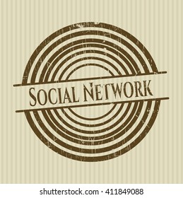 Social Network grunge stamp