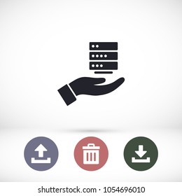 social network in the hand icon
