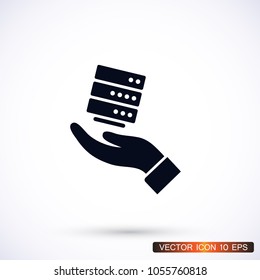 social network in the hand icon