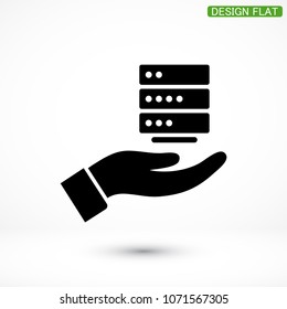 social network in the hand icon