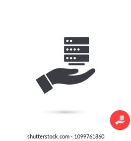 social network in the hand icon