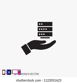 social network in the hand icon