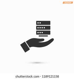 social network in the hand icon