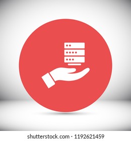 social network in the hand icon