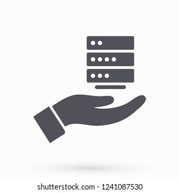 social network in the hand icon