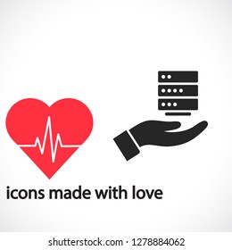 social network in the hand icon