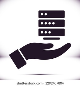 social network in the hand icon